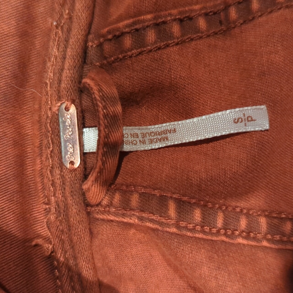Free People collapsing twill raw edge jacket, size small, rust color - Picture 6 of 11